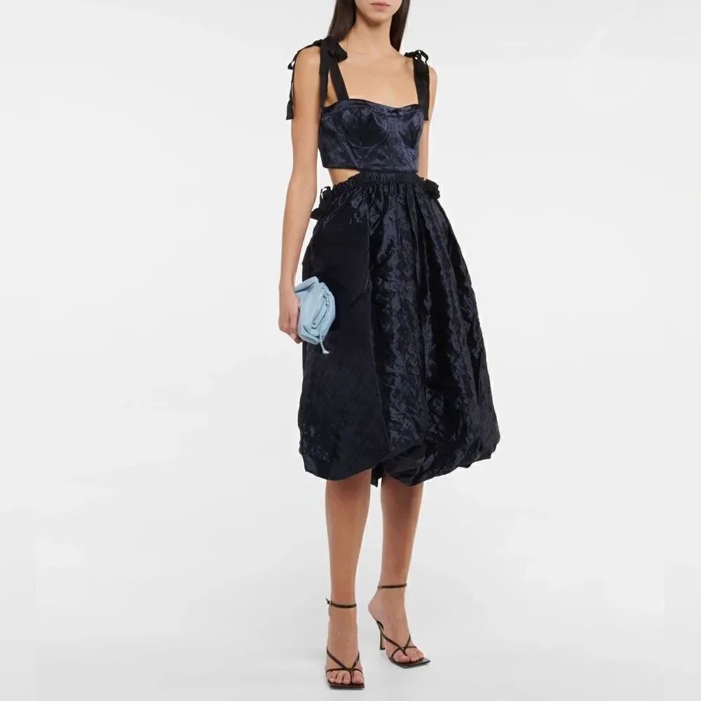 ULLA JOHNSON metallic midi dress size 8